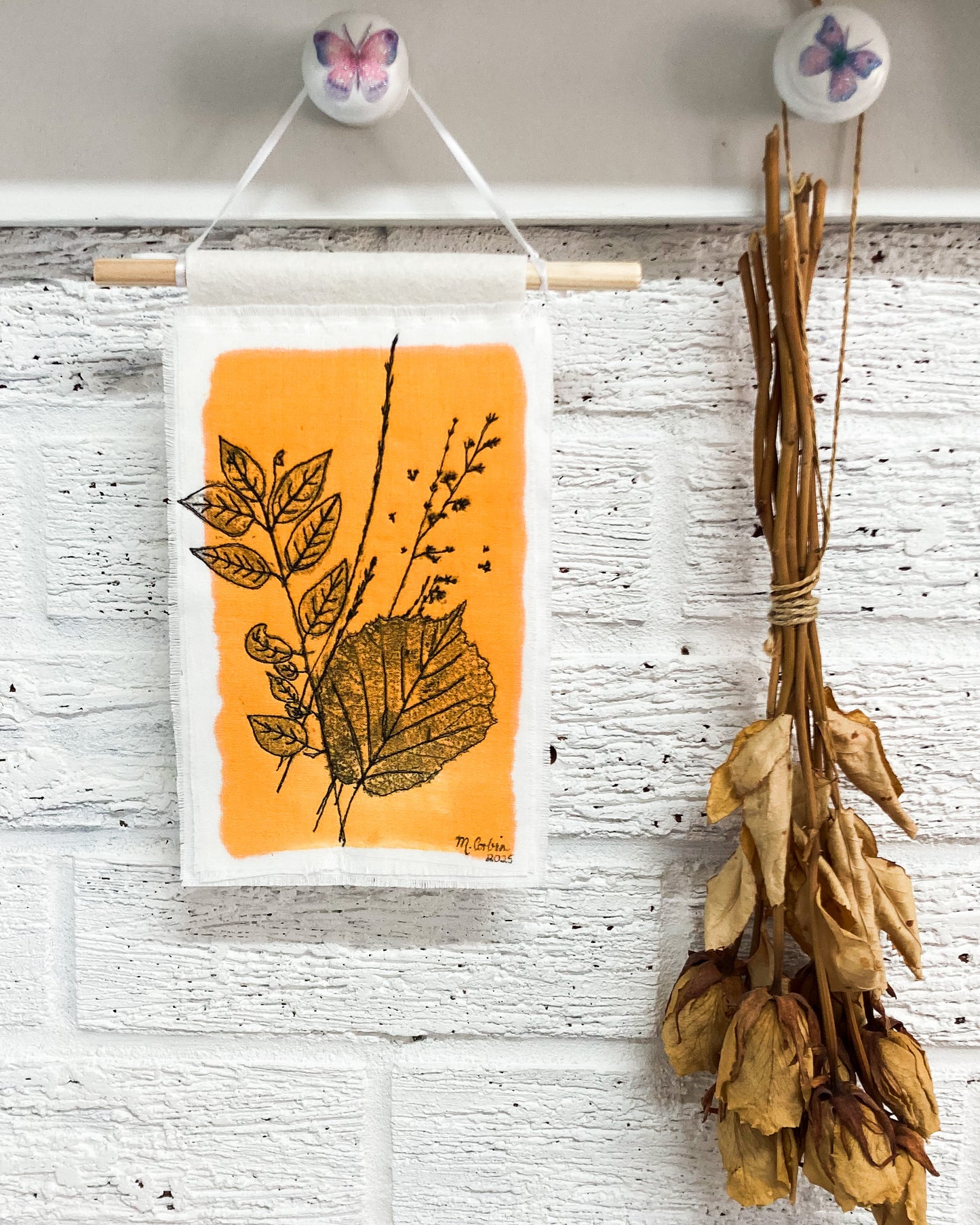 The Autumn Leaves Stitched Wall Hanging