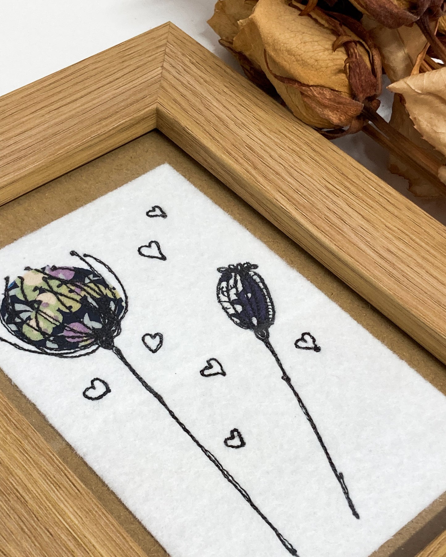 Seeded Framed Embroidered Art