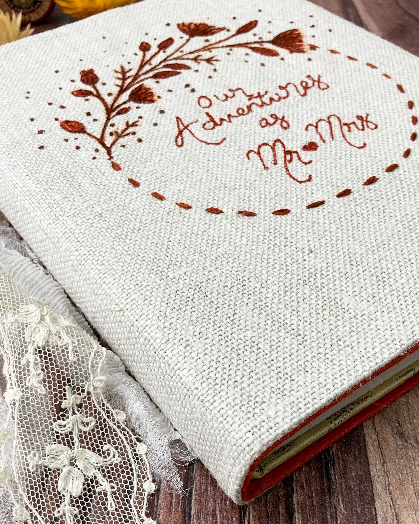 Linen Personalised Wedding Journal