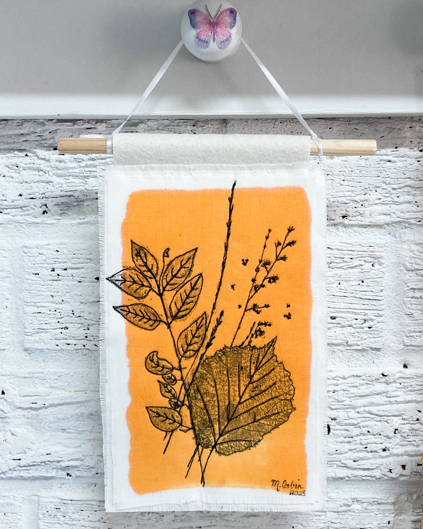 The Autumn Leaves Stitched Wall Hanging