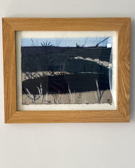 Denim Hills Framed Embroidered Art