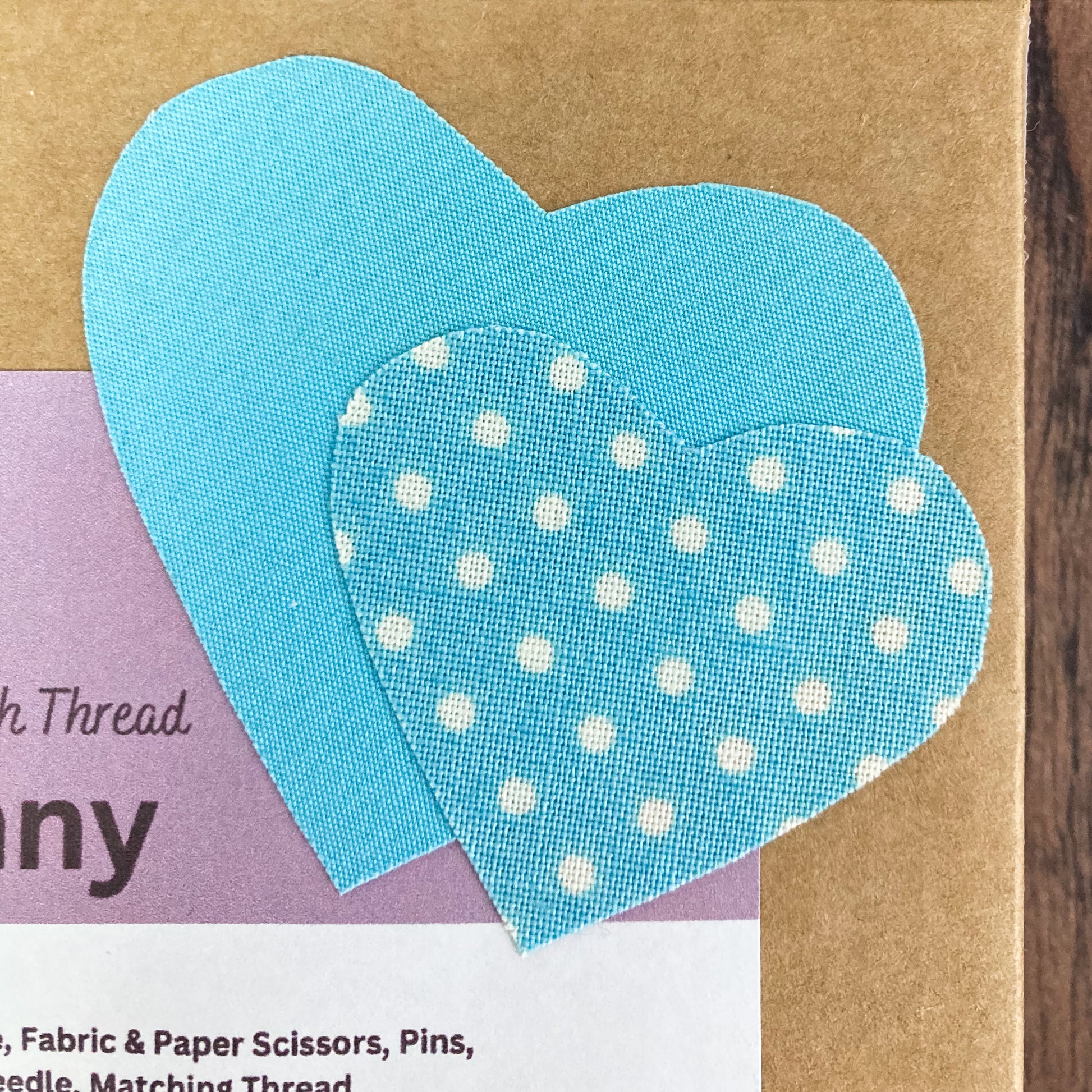 Blue & Blue Spot fabric heart