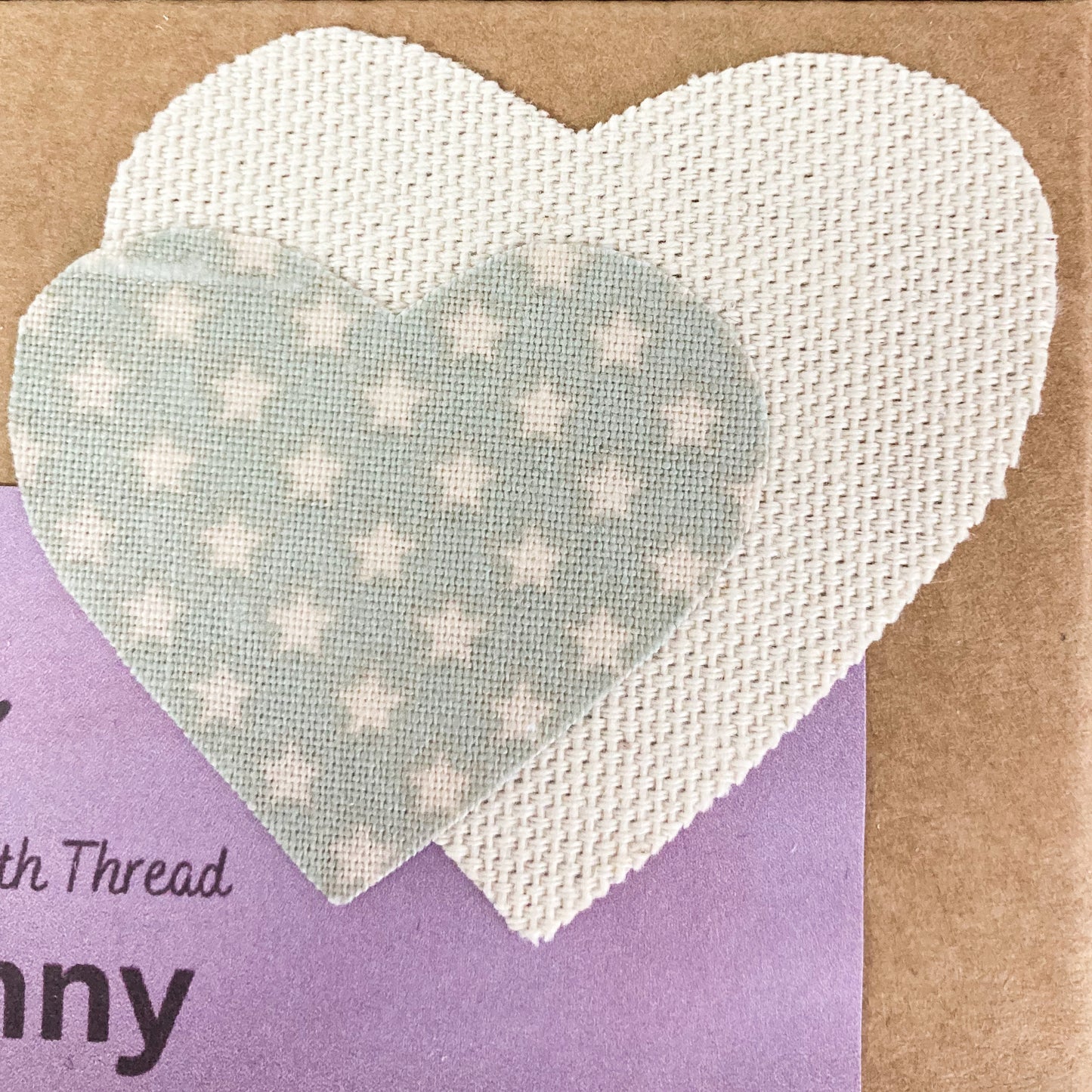 Cream & Blue Star fabric hearts