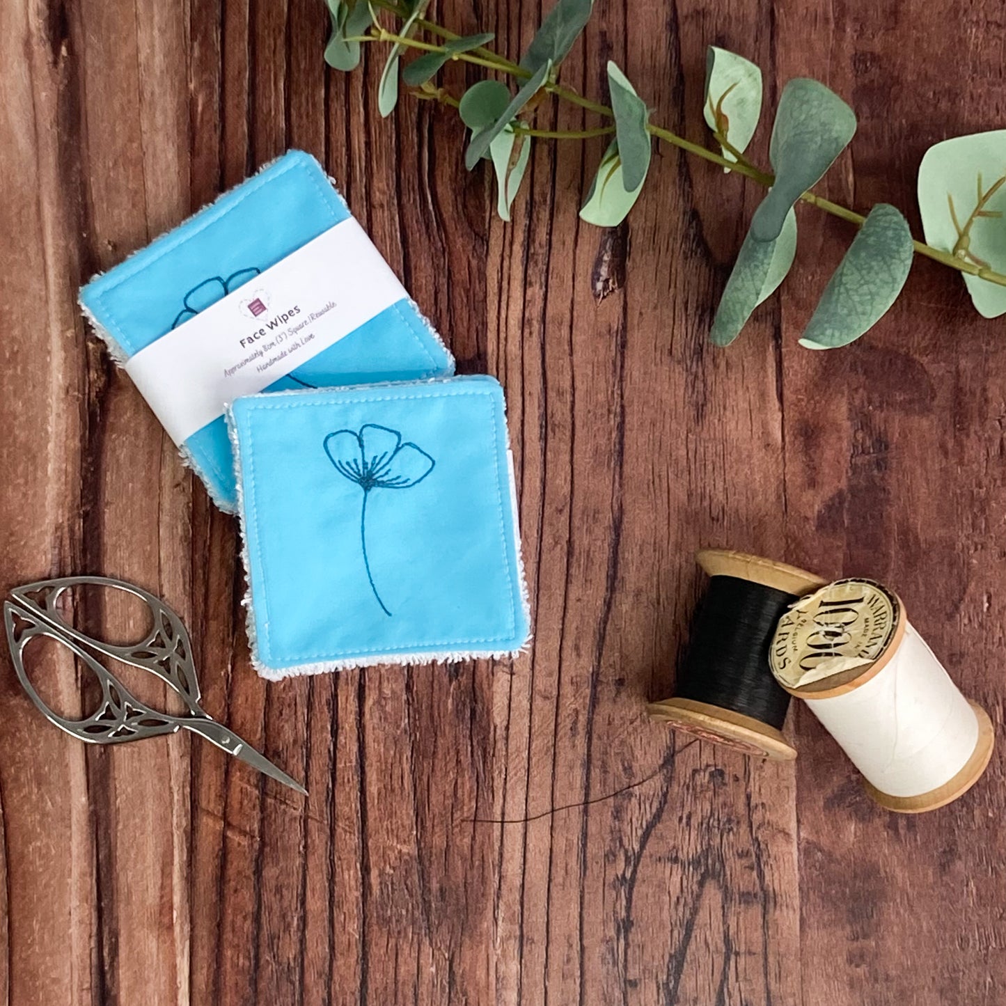 Embroidered Reusable Face Wipes