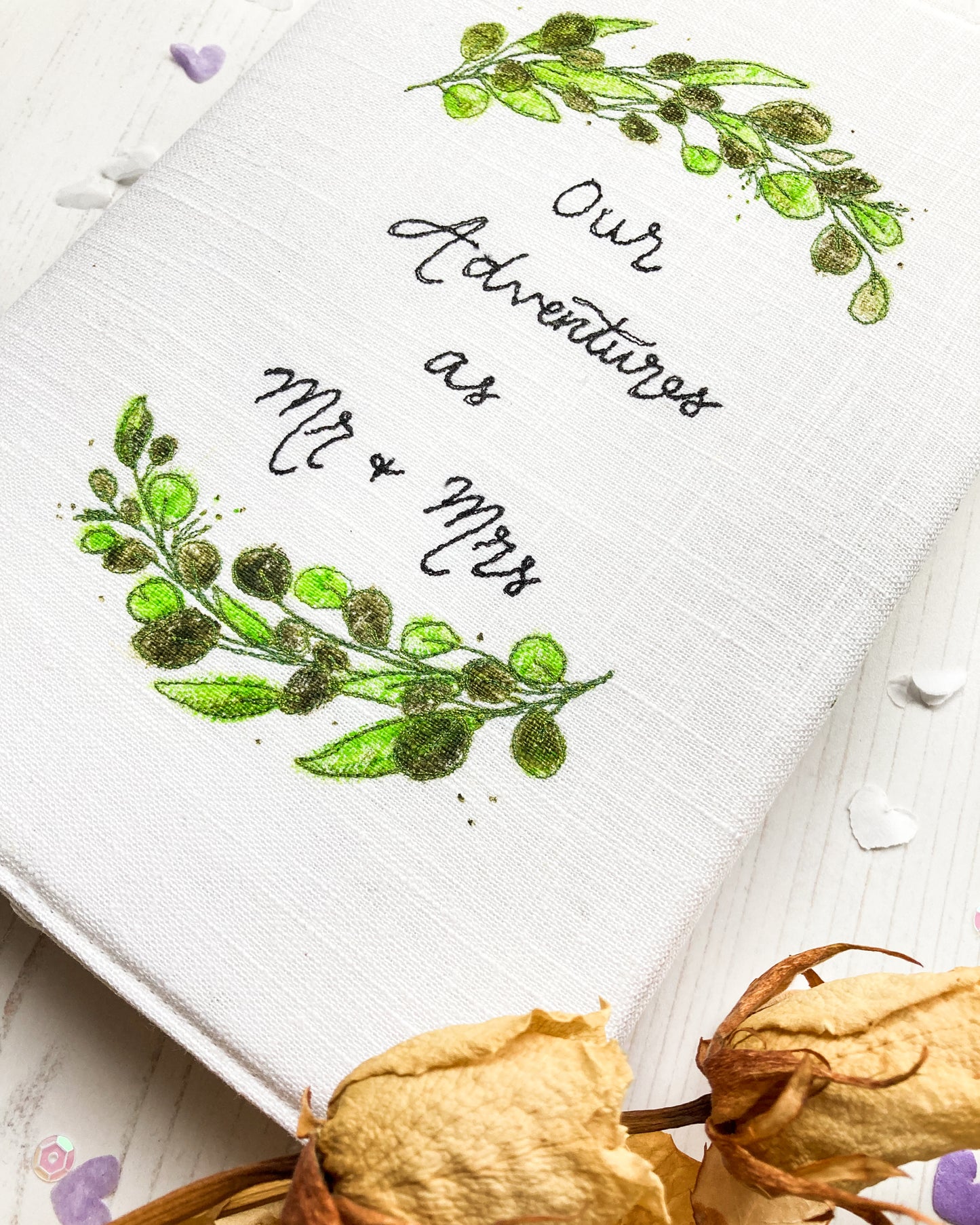 Linen Personalised Wedding Journal