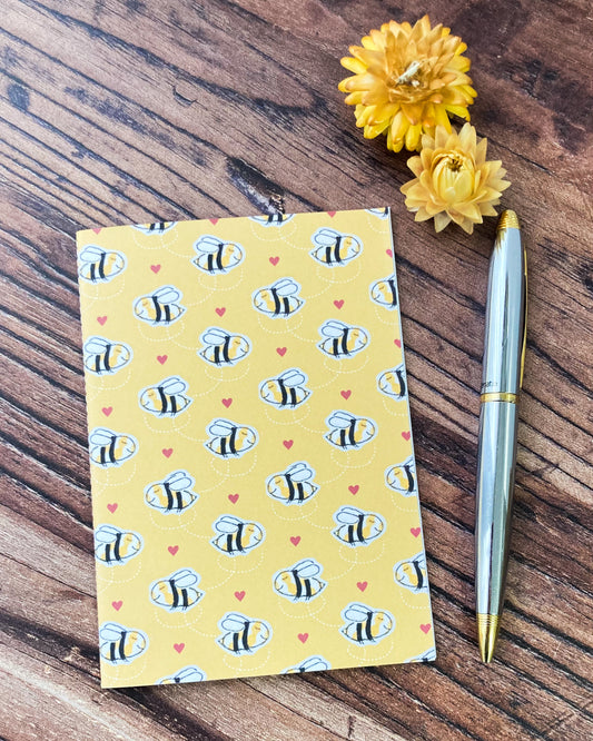Handmade A6 Hap-Bee Notebook
