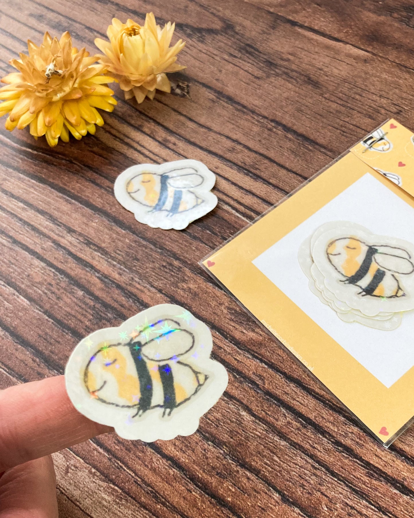 Holographic Hap-Bee Sticker Pack