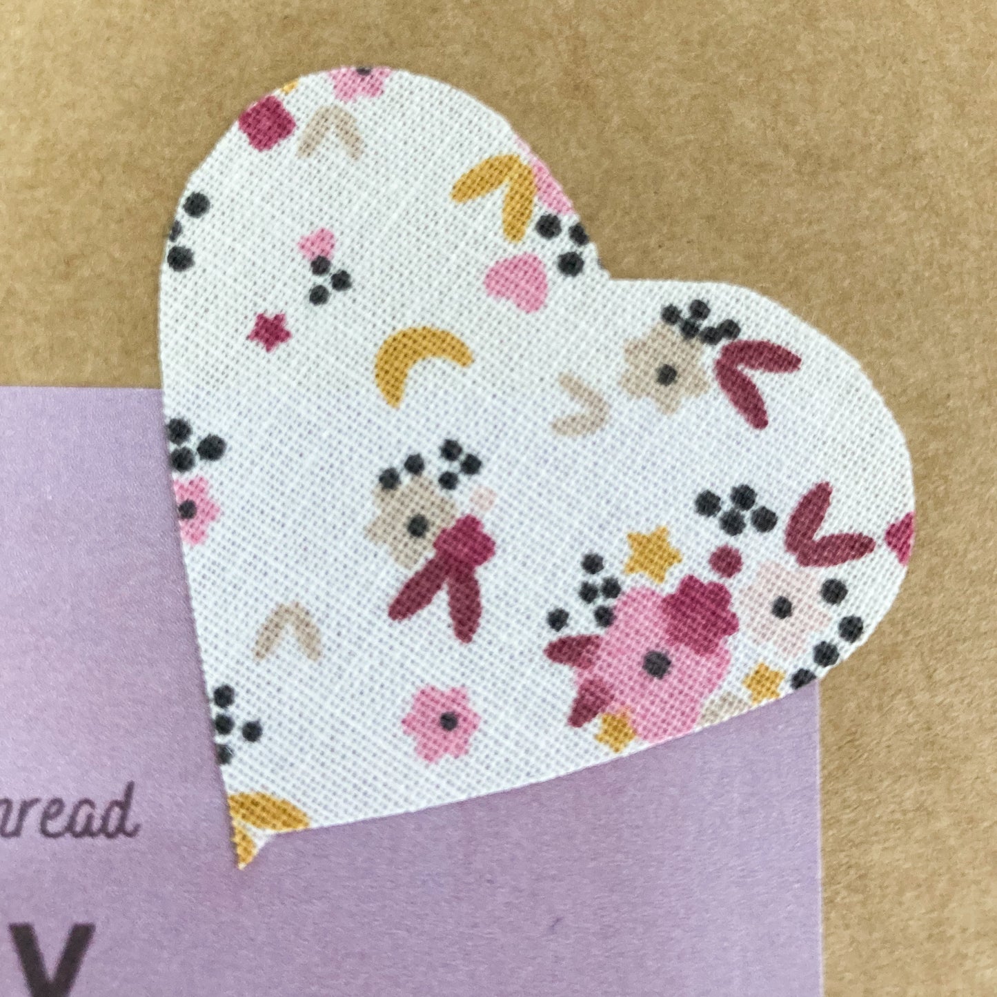 Pink Floral fabric heart